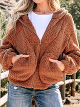Dulcie oversized teddy zip-up jacket for women