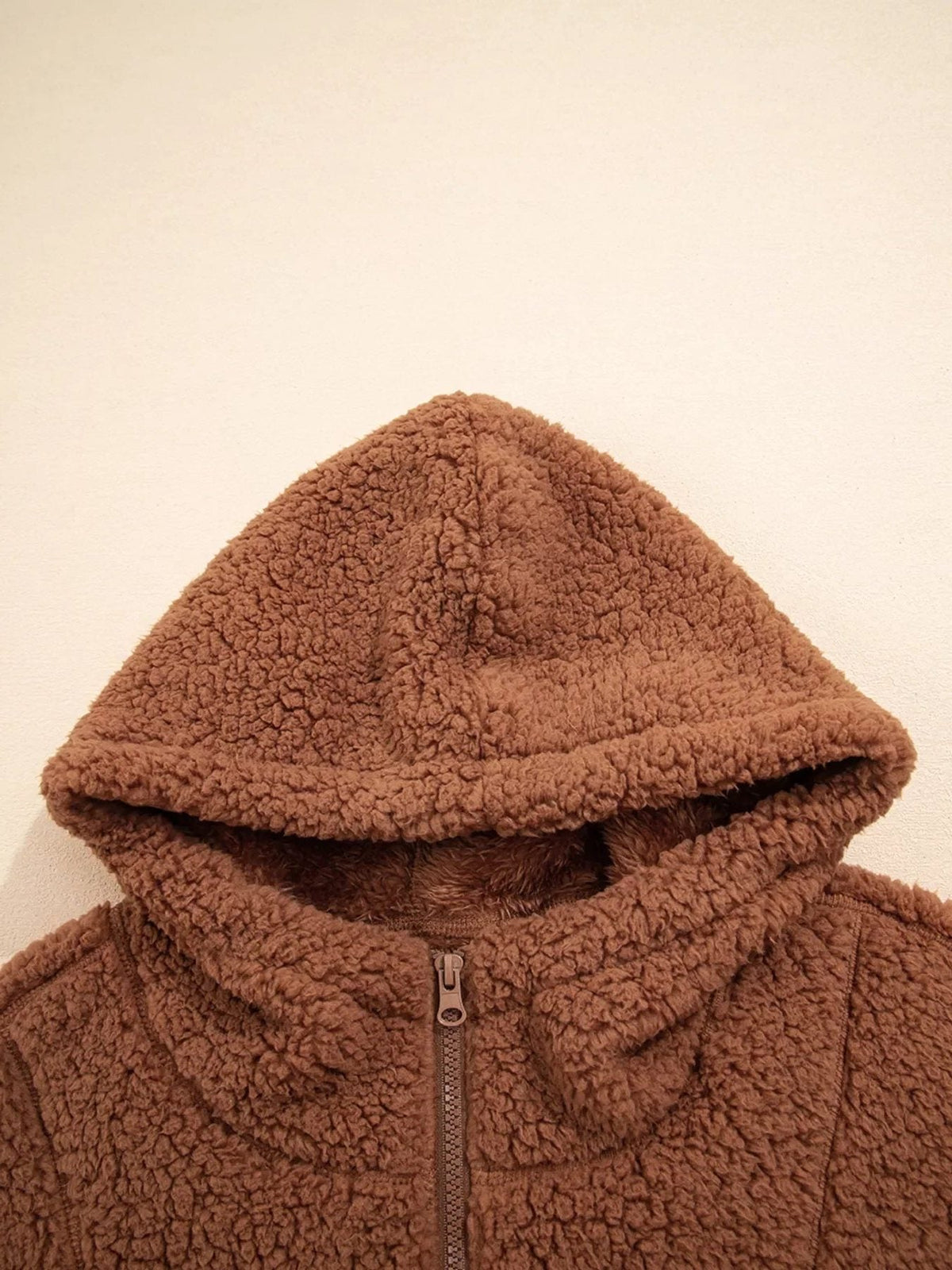 Dulcie oversized teddy zip-up jacket, view 10