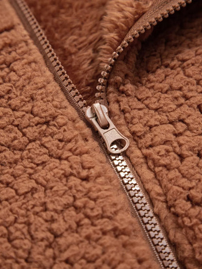 Dulcie oversized teddy zip-up jacket, view 12