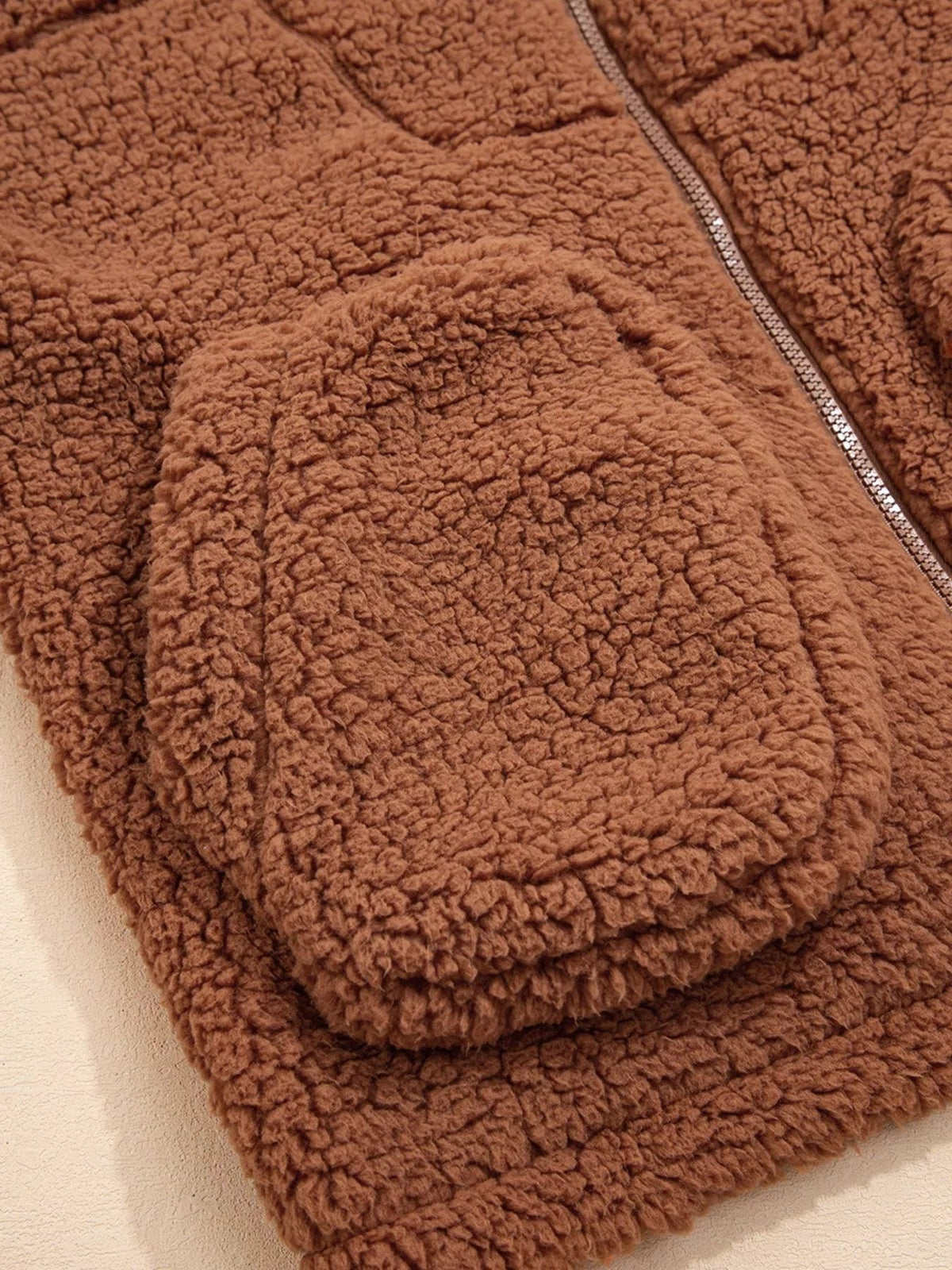 Dulcie oversized teddy zip-up jacket, view 14
