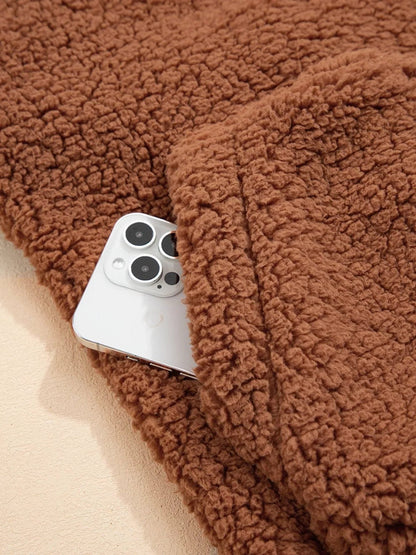 Dulcie oversized teddy zip-up jacket, view 15