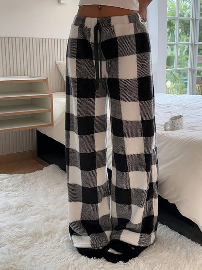 Lowri heart-print wide-leg fleece lounge pants, view 4