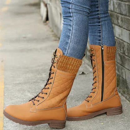 Dagny quilted lace-up winter boots, view 6