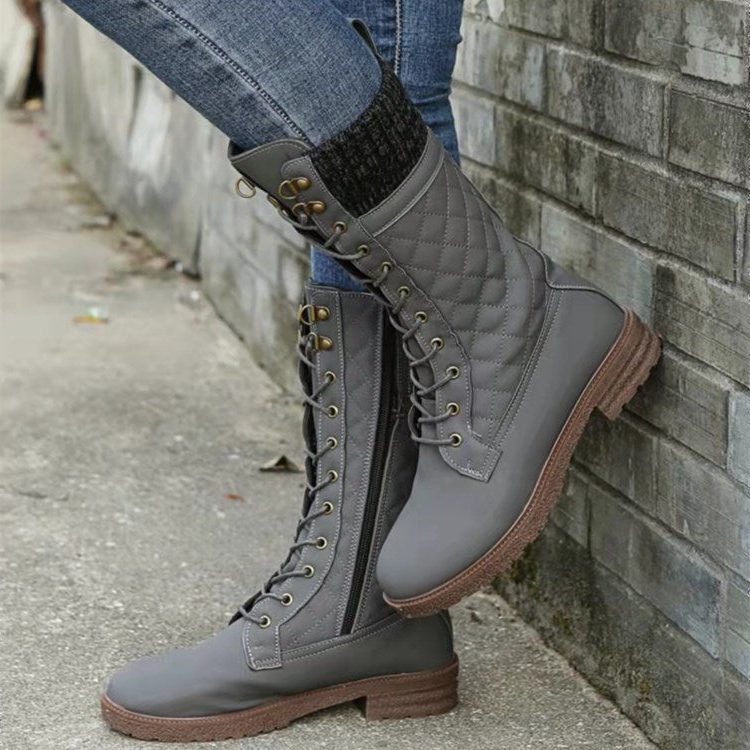 Dagny quilted lace-up winter boots, view 2