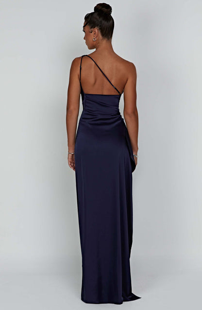 Saffira | Wedding Guest Satin One Shoulder Bodycon Dress