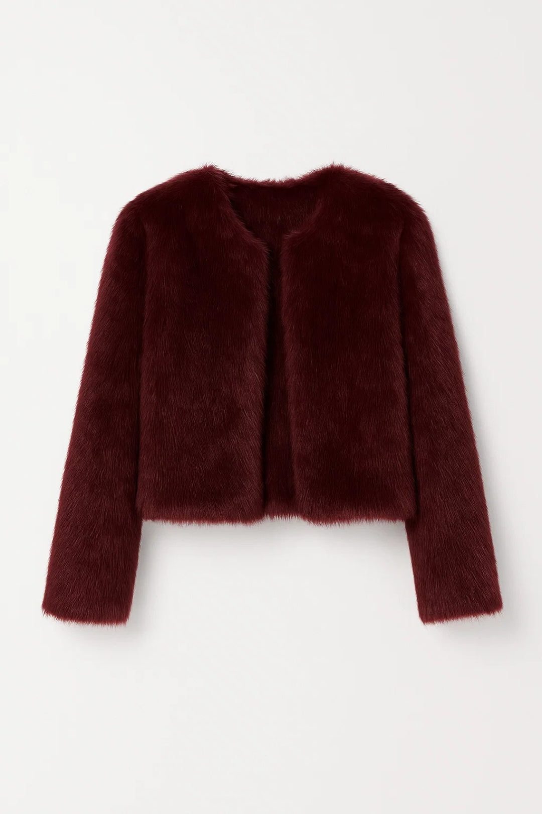 Faux fur cropped shrug jacket for women view 4