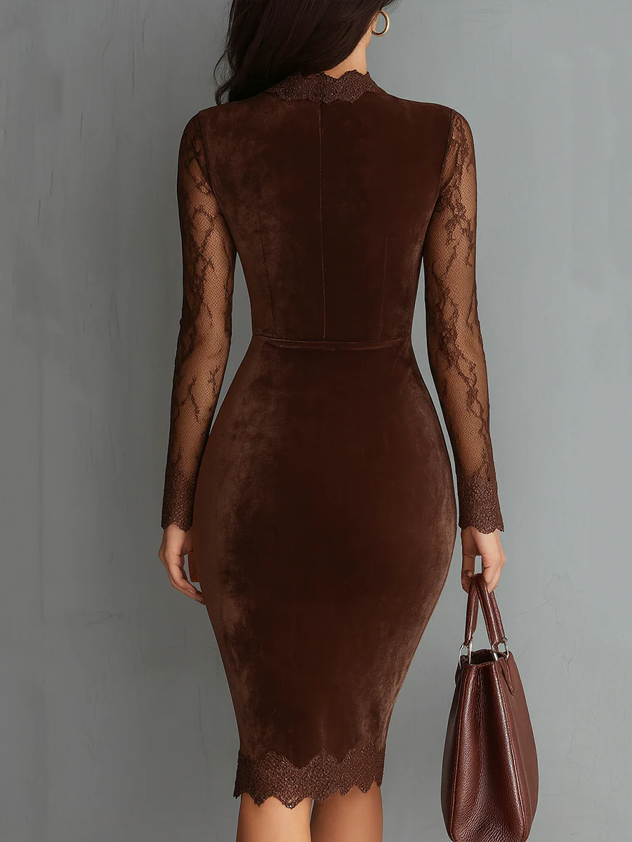 Mabyn women's velvet long-sleeve cocktail mini dress
