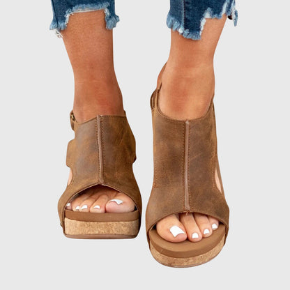 Bristol buckle strap sandals styling angle