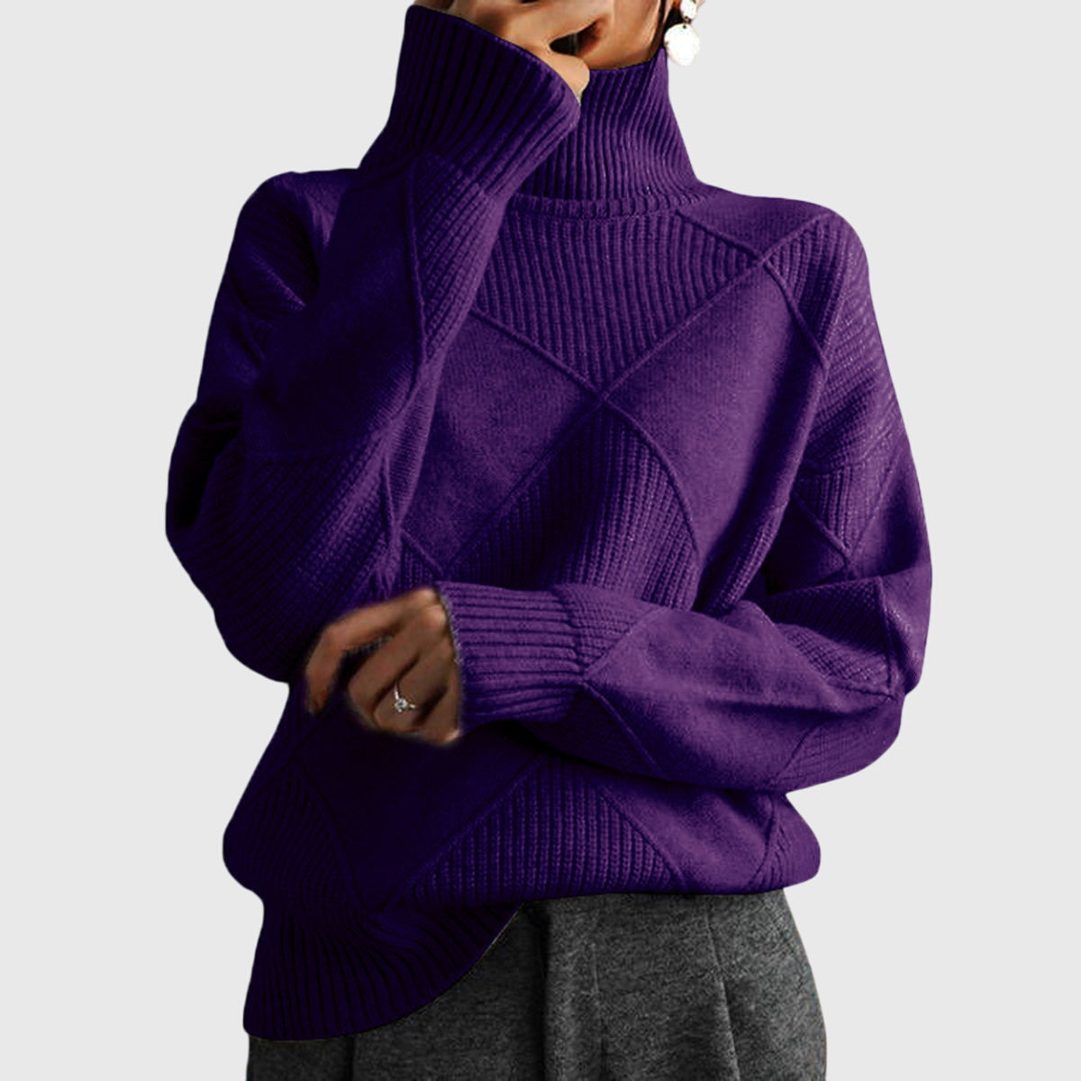 Geneva | Geometric Turtleneck Sweater