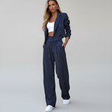 Isaline striped blazer and wide-leg trouser set