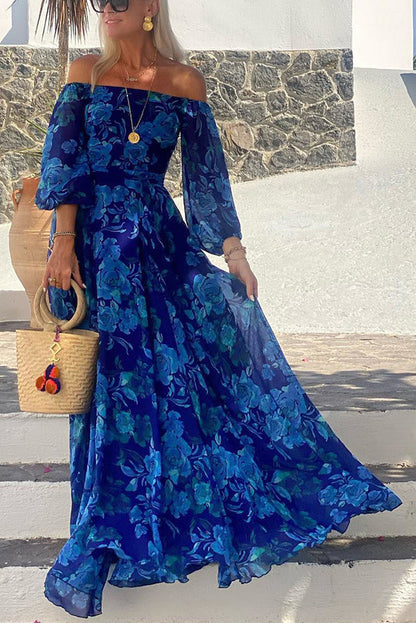 Mirabelle women's off-shoulder floral maxi dress