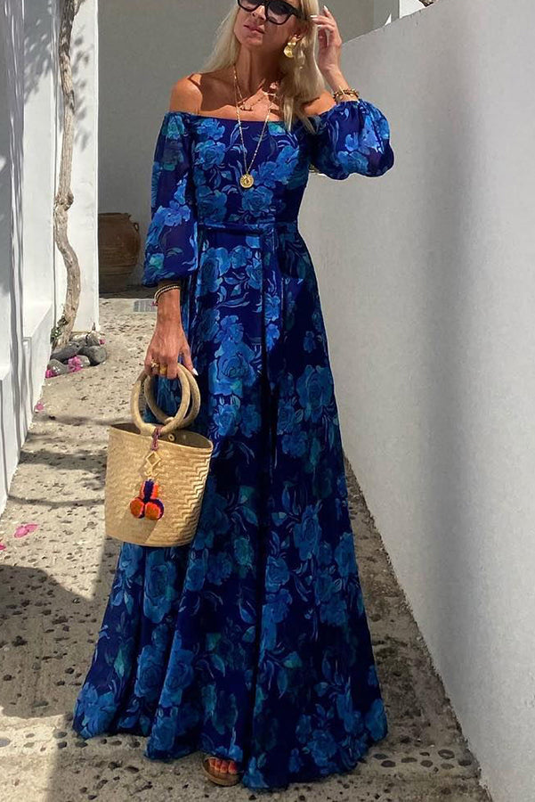 Mirabelle women's off-shoulder floral maxi dress