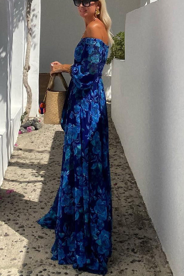 Mirabelle women's off-shoulder floral maxi dress