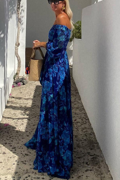 Mirabelle women's off-shoulder floral maxi dress