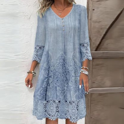 Embria | Embroidered Floral Midi Dress