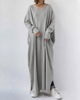 Brielline | V-Neck Oversized Long Sleeve Maxi Dress