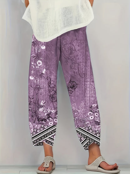 Botanical cropped trousers, detail view