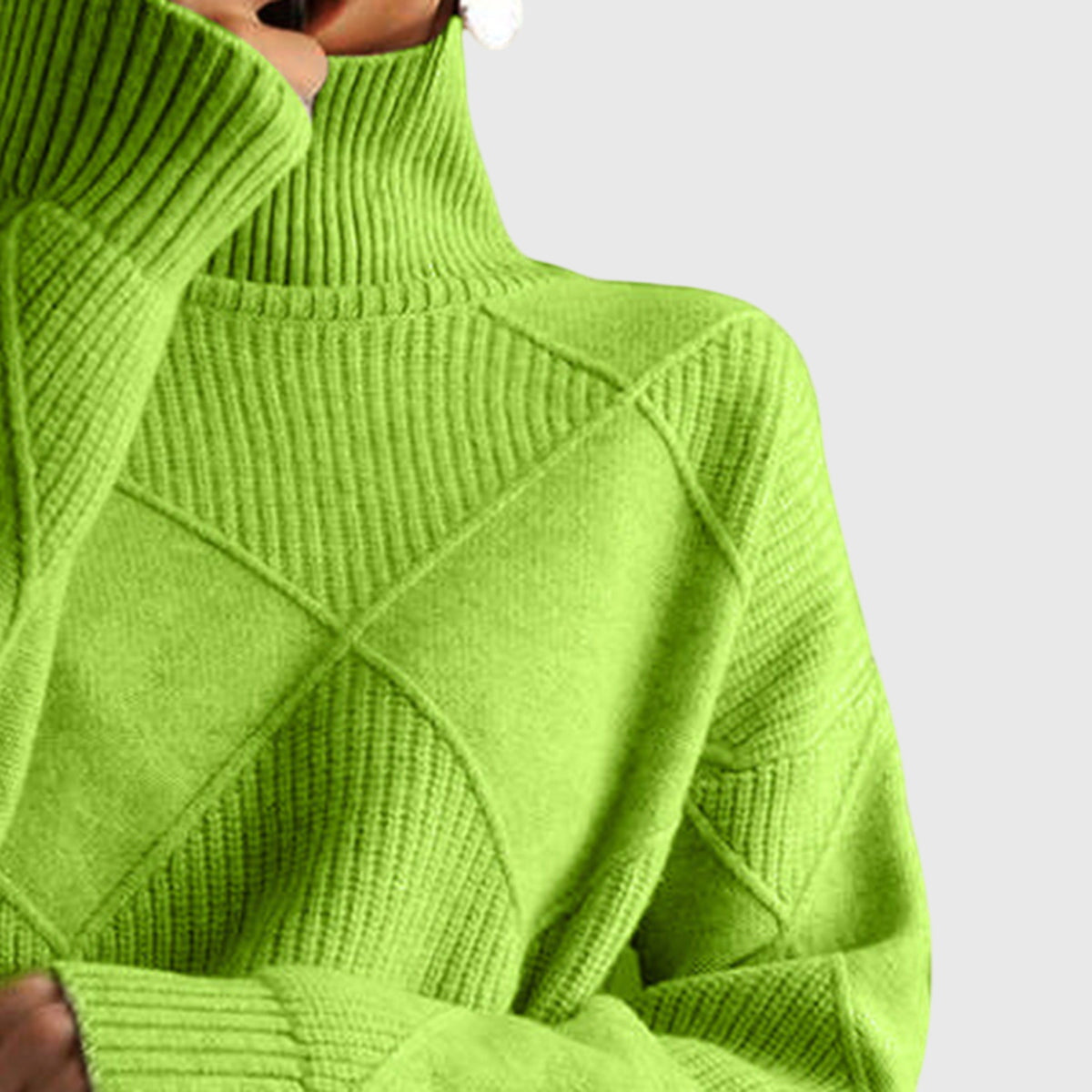 Geneva | Geometric Turtleneck Sweater