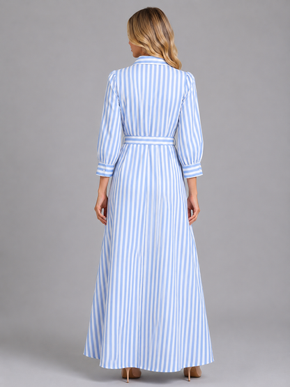 Striped shirt maxi dress, view 2