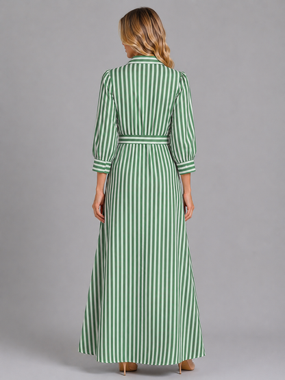 Striped shirt maxi dress, view 5