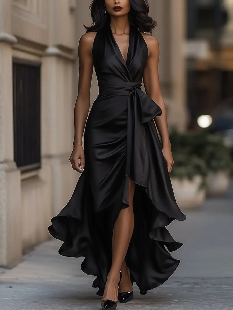 Calliandra | Halter Neck Maxi Dress