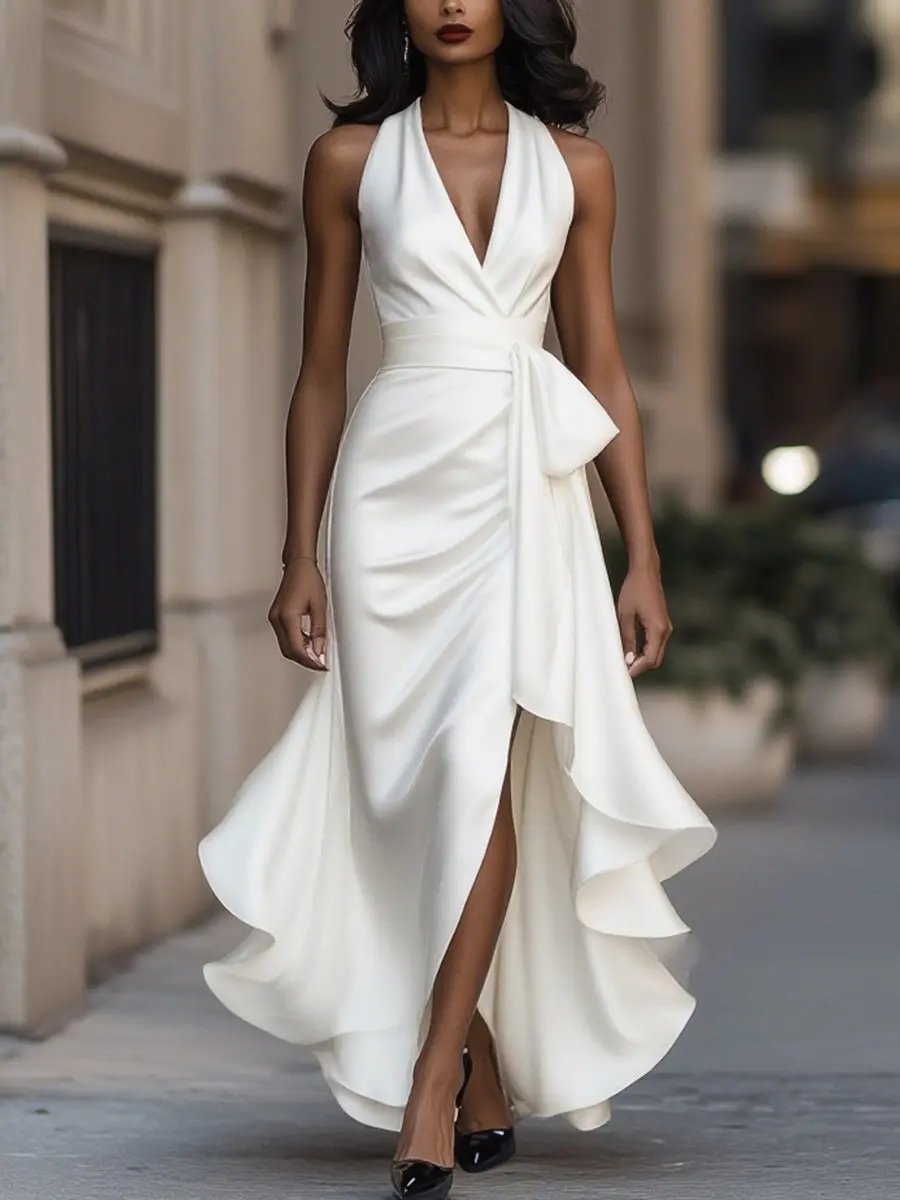 Calliandra | Halter Neck Maxi Dress