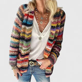 Amandine women's open-front multicolor knit cardigan