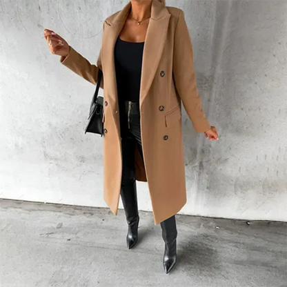 Sidony women's double-breasted notched-collar trench coat