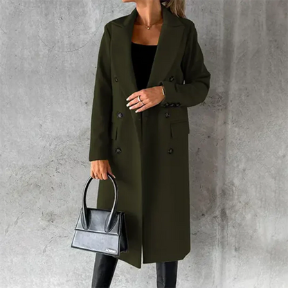 Sidony women's double-breasted notched-collar trench coat