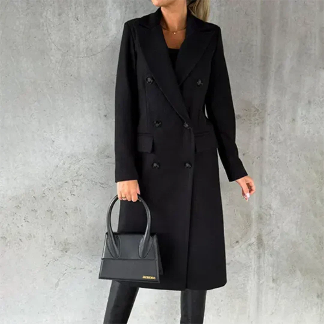 Sidony women's double-breasted notched-collar trench coat