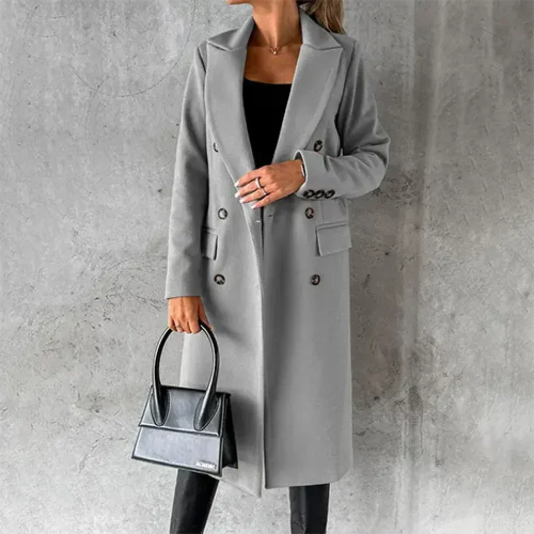 Sidony women's double-breasted notched-collar trench coat