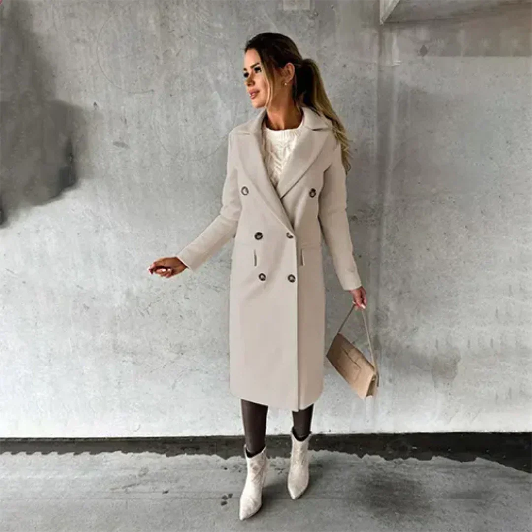 Sidony women's double-breasted notched-collar trench coat