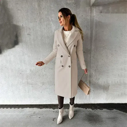 Sidony women's double-breasted notched-collar trench coat