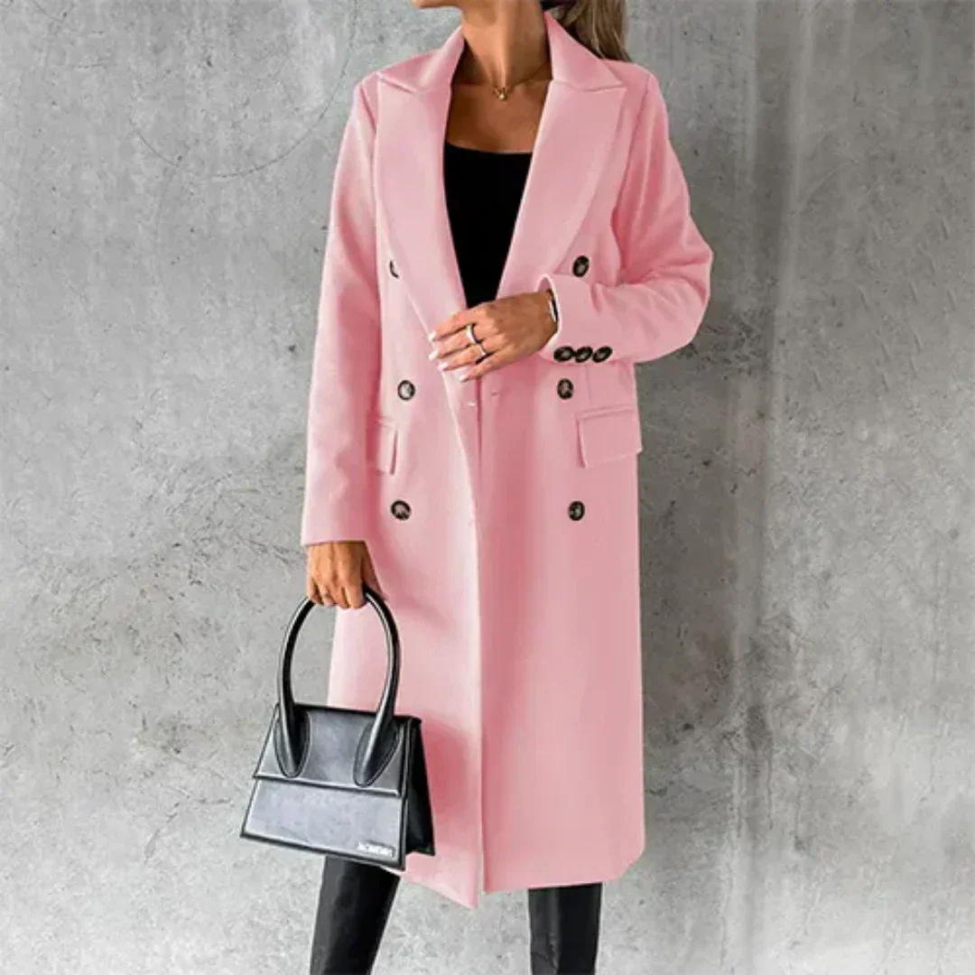 Sidony women's double-breasted notched-collar trench coat