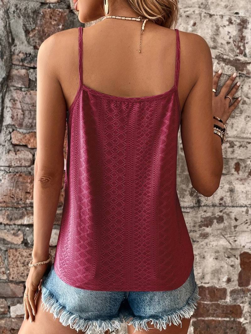 Capri | V-Neck Embroidered Eyelet Camisole