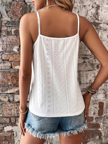 Capri | V-Neck Embroidered Eyelet Camisole
