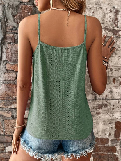 Capri | V-Neck Embroidered Eyelet Camisole