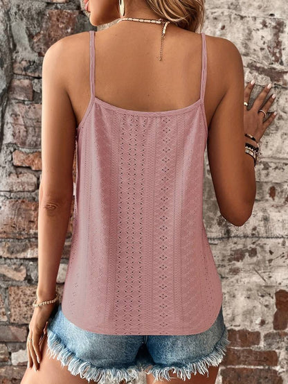 Capri | V-Neck Embroidered Eyelet Camisole
