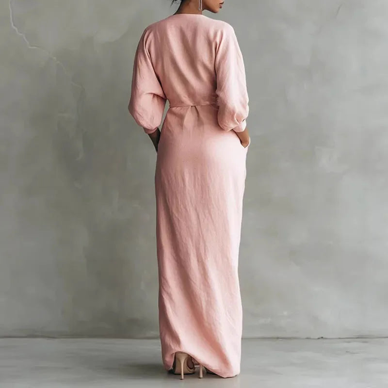 Vanora | Twist Front Wrap Waist Maxi Dress
