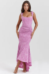 Rosalie | Lace Ruched Bodycon Evening Dress