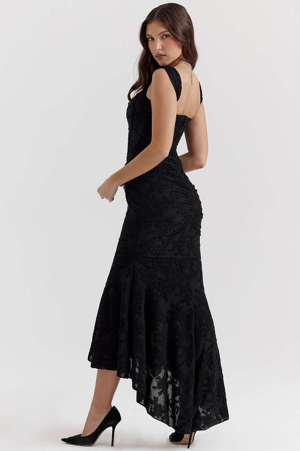 Rosalie | Lace Ruched Bodycon Evening Dress