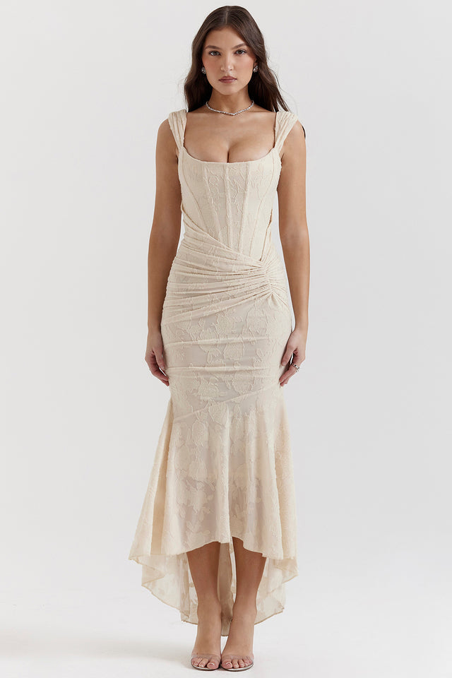 Rosalie | Lace Ruched Bodycon Evening Dress
