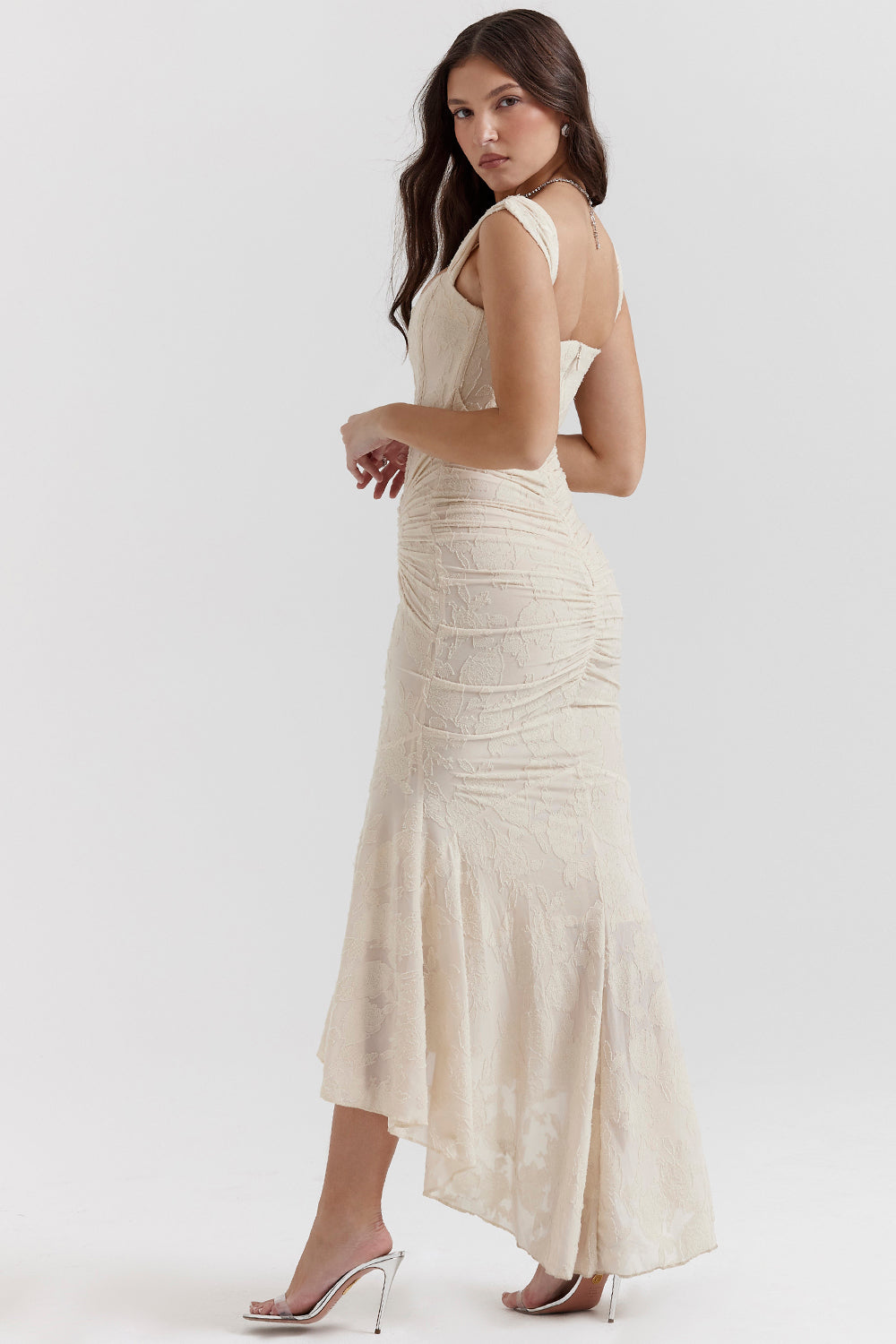 Rosalie | Lace Ruched Bodycon Evening Dress