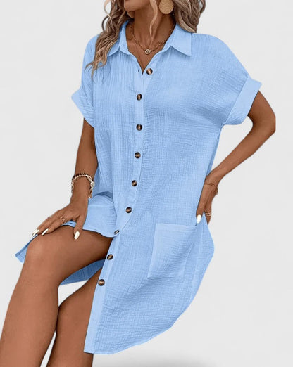 Marlowe | Button-Down Shirt Dress with Pockets