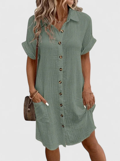 Marlowe | Button-Down Shirt Dress with Pockets