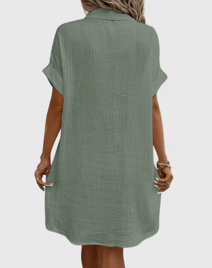 Marlowe | Button-Down Shirt Dress with Pockets