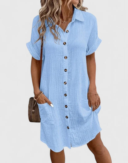 Marlowe | Button-Down Shirt Dress with Pockets