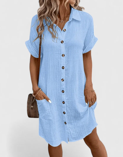 Marlowe | Button-Down Shirt Dress with Pockets