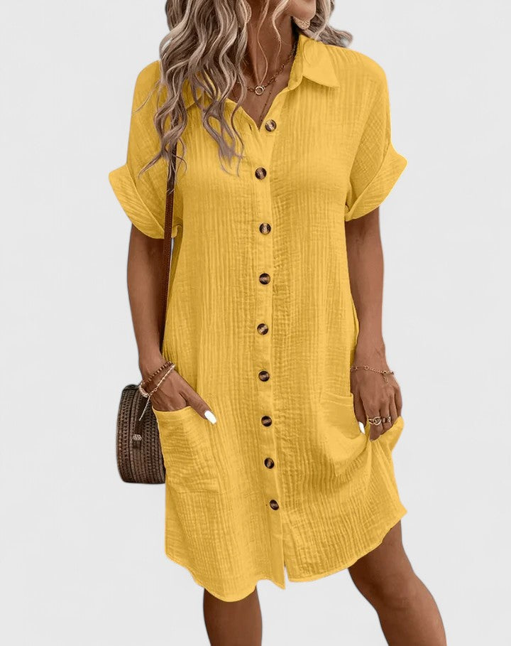 Marlowe | Button-Down Shirt Dress with Pockets