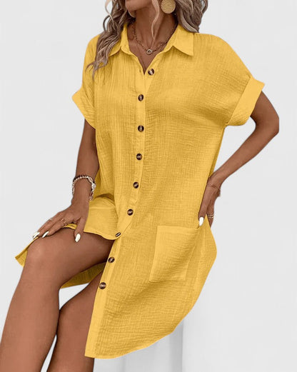 Marlowe | Button-Down Shirt Dress with Pockets